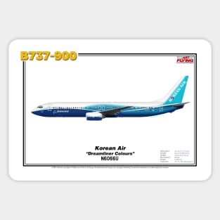 Boeing B737-900 - Korean Air "Dreamliner Colours" (Art Print) Sticker